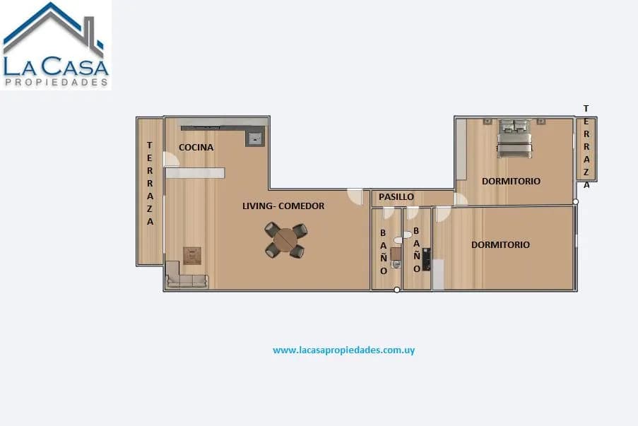 Alquiler Apartamento De 2 Dormitorios, 2 Baños, Cochera En Parque Rodó — foto 1