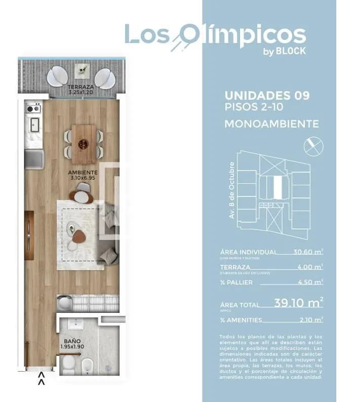 Los Olímpicos (1009) - Alquiler Monoambiente En La Blanqueada | Piso Alto | ¡a Estrenar! — foto 2